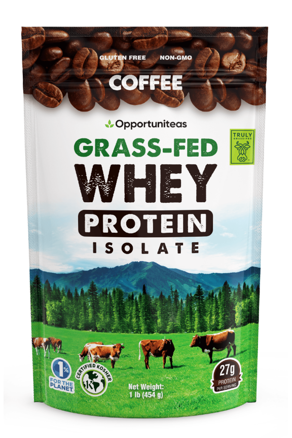 - Grass Fed Whey Isolate Protein Powder, 27g Protein, Colombian Coffee, 1lb