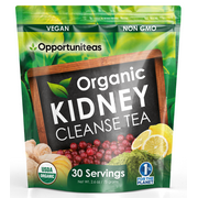 Opportuniteas Organic Kidney Cleanse Detox & Repair Tea - Matcha Green Tea, Cranberry, Lemon & Ginger. 4 Cleansing Superfoods For Drinks. Vegan & Non-GMO - 30 Servings