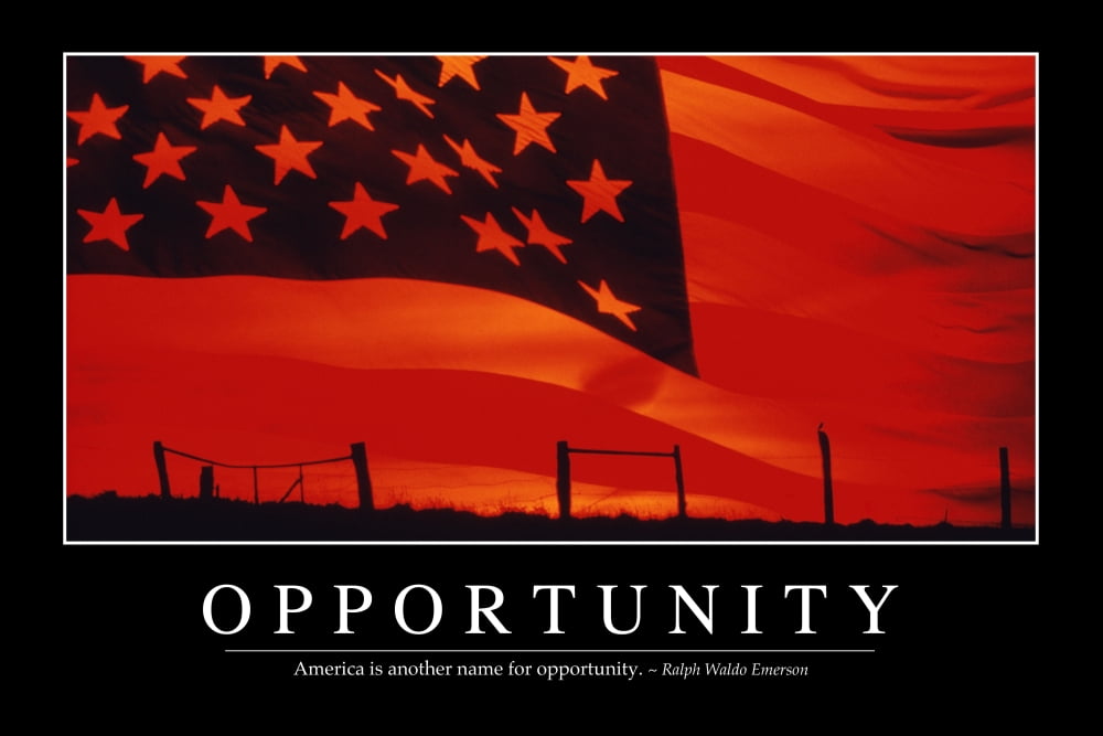 Opportunity Inspirational Quote and Motivational Poster Canvas Art - Stocktrek Images (34 x 23)
