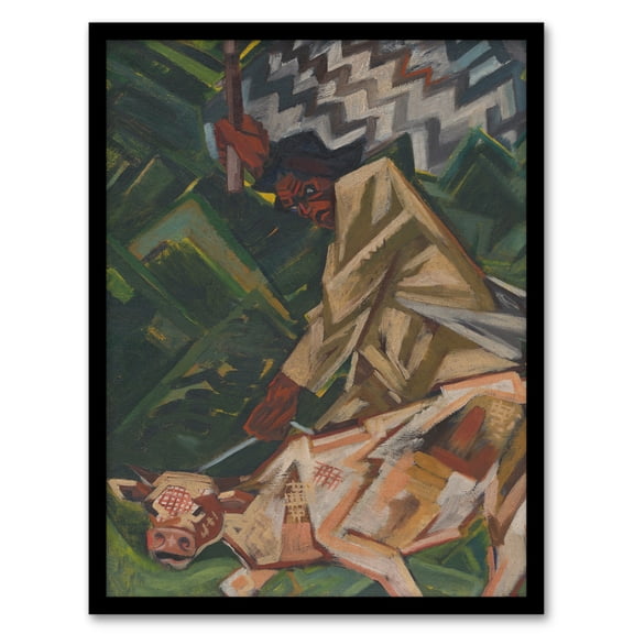 Opposite Abstract Geometric Kubincan Framed Wall Art Print 12X16"