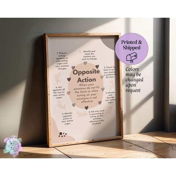 Opposite Action DBT Wall Art Print, Unframed Paper Poster 24x36in