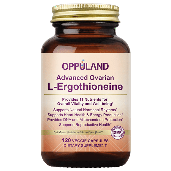 Oppuland Gold Advanced Ovarian L-Ergothioneine  120 Veggie Capsules  Hormonal Balance, Reproductive Health & Antioxidant Support