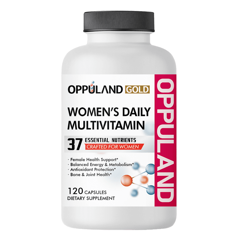 Oppuland Gold Women’s Daily Multivitamin – 120 Capsules – 37 Essential Nutrients with Antioxidants, Energy & Metabolism Support, Bone & Joint Health – Daily Multivitamin Supplement for Women