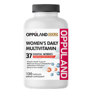 Oppuland Gold Women s Daily Multivitamin   120 Capsules   37 Essential Nutrients with Antioxidants, Energy & Metabolism Support, Bone & Joint Health   Daily Multivitamin Supplement for Women