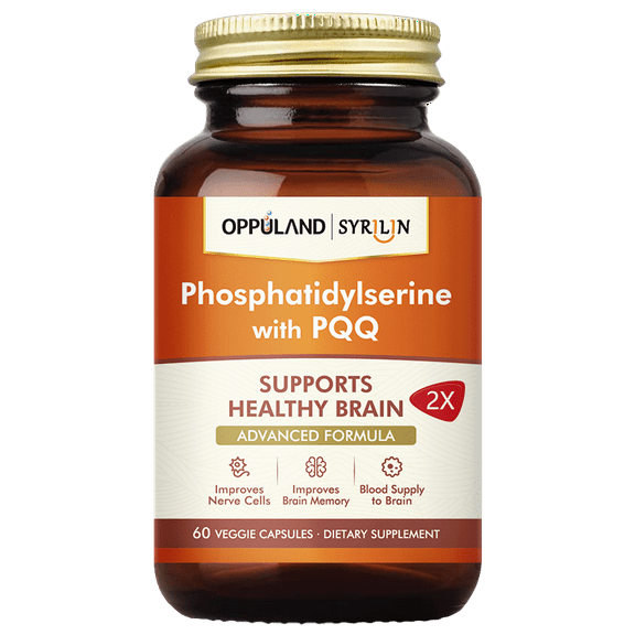 Oppuland Phosphatidylserine 60ct Veggie Capsule Support Blood Supply to Brain, Improve Nerve Cells, and Brain Memory | Gluten Wheat & Dairy Free
