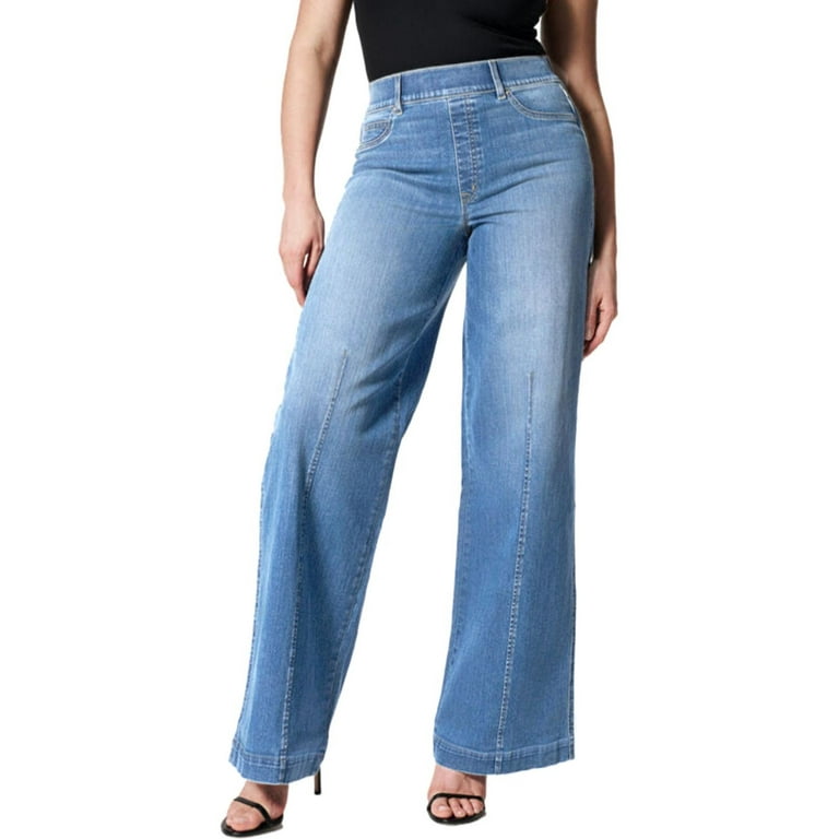 Oprah Favorite Jeans Wide Leg Jeans - Women Seamed Front Wide Leg Jeans  Elastic Wide Leg Denim Pants Plus Size 