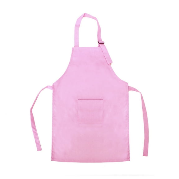 Opromo Colorful Cotton Canvas Kid\'s Aprons with Pocket, Artist Apron & Chef Apron (Light Pink, 21"L x 13"W)
