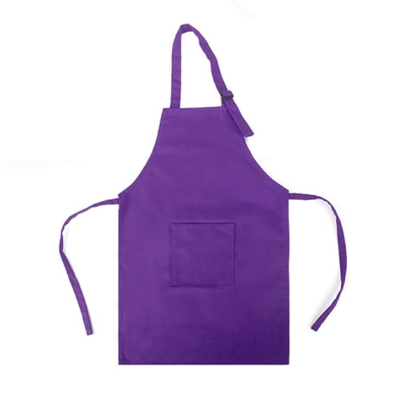 Opromo Colorful Cotton Canvas Kid\'s Aprons with Pocket, Artist Apron & Chef Apron (Purple, 23"L x 17"W)