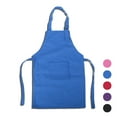 thumbnail image 1 of Opromo Cotton Canvas Kids Aprons with Adjustable Neck Strap and Pocket, Artist Apron & Chef Apron for Cooking, Baking, Painting (S-XXL)-Blue-XXL, 1 of 6