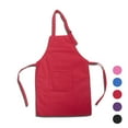 thumbnail image 1 of Opromo Cotton Canvas Kids Aprons with Adjustable Neck Strap and Pocket, Artist Apron & Chef Apron for Cooking, Baking, Painting (S-XXL)-Red-M, 1 of 6