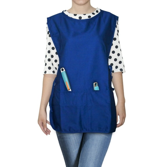 Opromo Two-Pocket Cobbler Apron, Unisex, 19" W x 28" L-Royal Blue-L