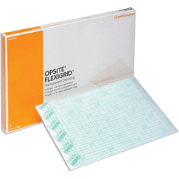 Opsite Flexigrid Transparent Adhesive Dressing 4" X 4 3/4" [66024629] 10 Each