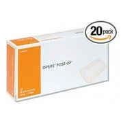 Opsite Post OP Dressing 6 1/8 x 3 3/8 Box of 20 | Bacterial Barrier | Recovery Derm Shield | Waterproof Bandages | Second Skin | Latex-free Sterile Transparent Dressing