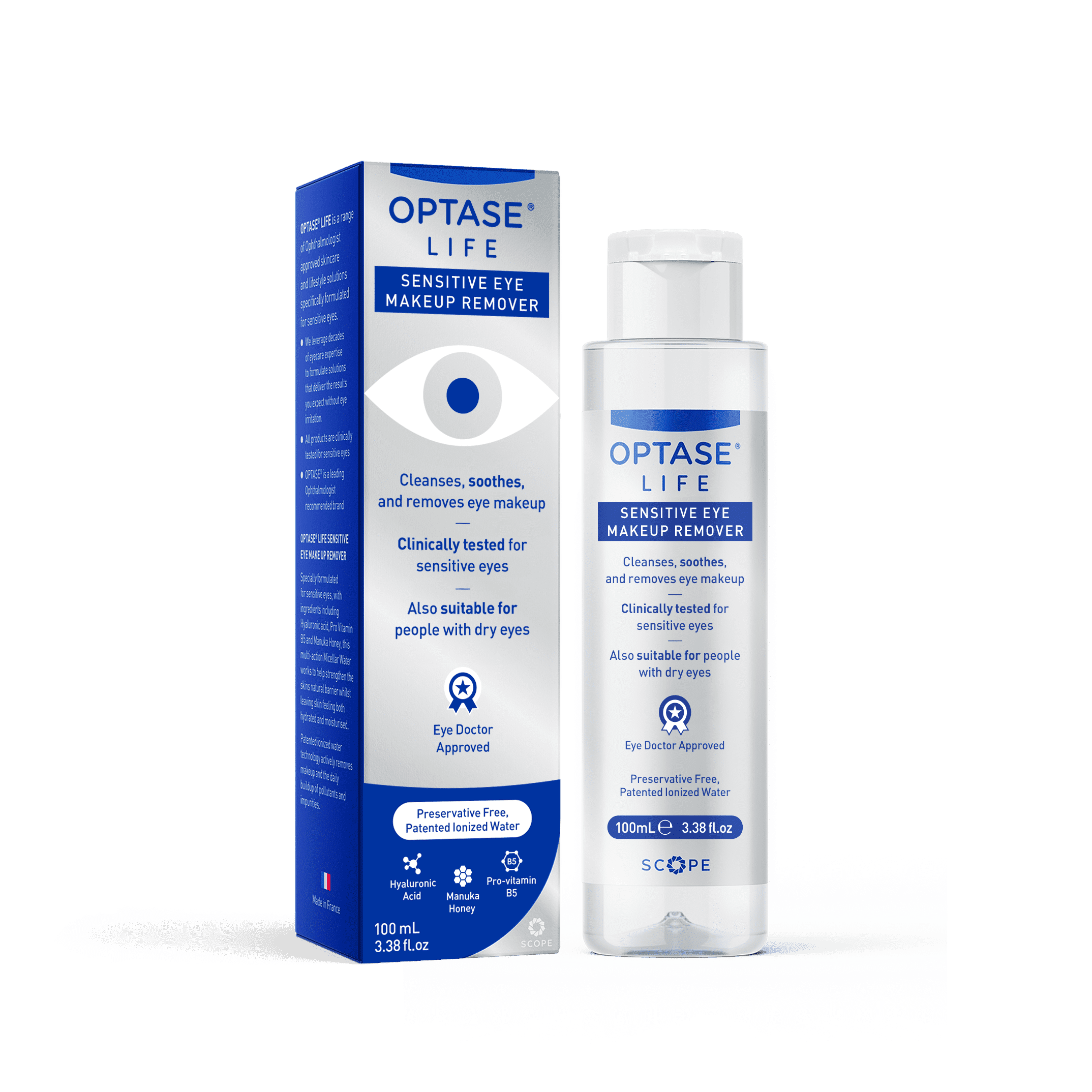 OPTASE Life Sensitive Eye Makeup Remover Doctor approved and is specifically formulated to be extra-gentle and effectively remove makeup from sensitive dry skin around the eyes.