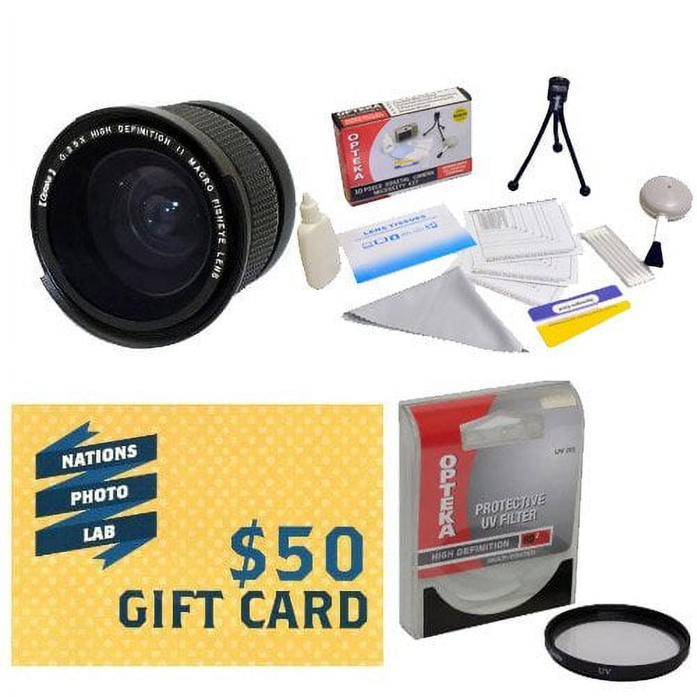 Opteka .35x High Definition II Super Wide Angle Panoramic Macro Fisheye Len Opteka .35x Wide Angle Fisheye Lens for Can