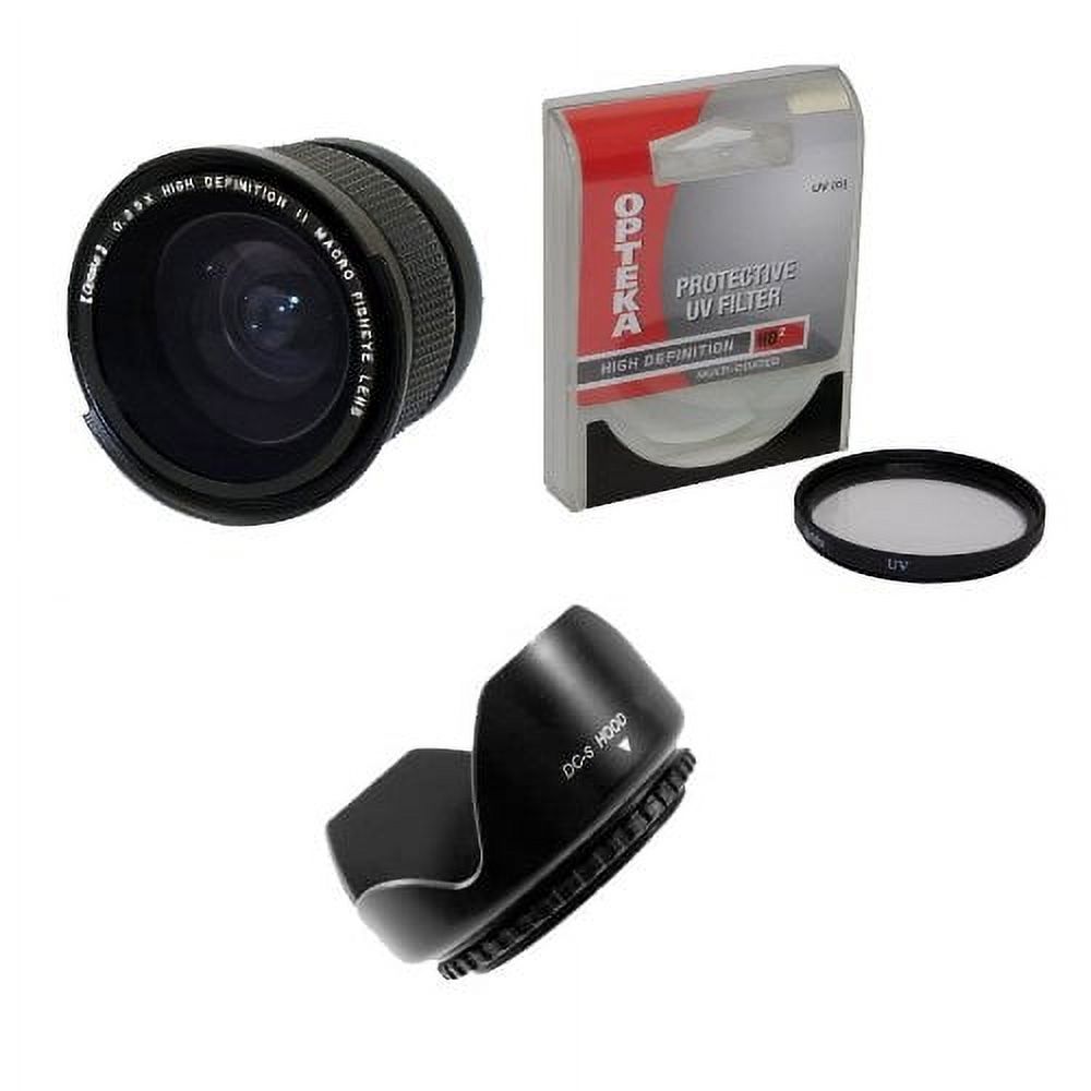 Opteka .35x High Definition II Super Wide Angle Panoramic Macro Fisheye Lens for Sony SEL55210 55-210mm f/4.5-6.3 Lens, The Sonnar T* FE 55mm f/1.8 ZA Lens, Sony E 50mm f/1.8 OSS Lens, Sony 50mm f/1.8 - image 1 of 8