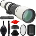 thumbnail image 1 of Opteka 500mm/1000mm f/8 Manual Telephoto Lens for Canon EF EOS 90D, 80D, 77D, 70D, 60D, 60Da, 1Ds, Mark III II 7D, 6D, 5D, 5DS, Rebel T8i, T7i, T7s, T7, T6s, T6i, T6, T5i, T5, T4i, SL3, SL2 (White), 1 of 11