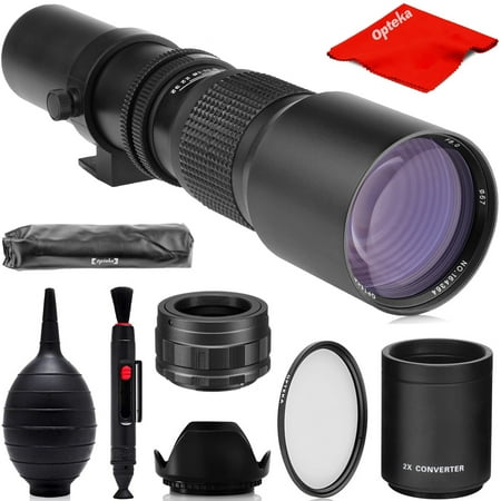 Opteka 500mm (with 2x- 1000mm) f/8 Manual Telephoto Lens for Canon RF-Mount EOS R6, R5, R3, Ra, RP and R Mirrorless Cameras