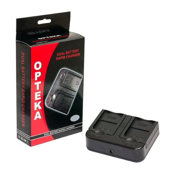 Opteka DBC-LPE10 AC/DC Dual Battery Rapid Charger for Canon LP-E10 Batteries Works With The Canon EOS Rebel T3 T5 1100D 1200D Kiss X50
