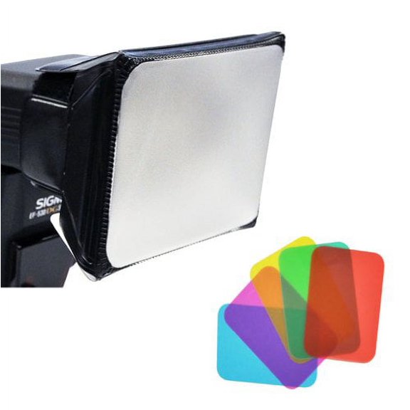 Opteka SB-110 Universal Gel Softbox Diffuser for External Camera Flash Units -Blue/ Green/ Red/ Yellow/ Amber/Pink Gels