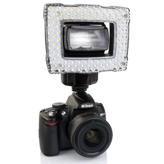 Opteka VL-102 Portrait FlashFiller® Ultra High Powered LED Ring Flash for Canon, Nikon, Sony, Olympus, Pentax & Sigma Camera Flashes - Fills in Dark Spots & Shadows