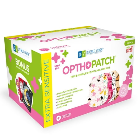 Opthopatch Eye Patches for Infants - Girls' Design [Series I] - 100 count + 3 Reward Charts