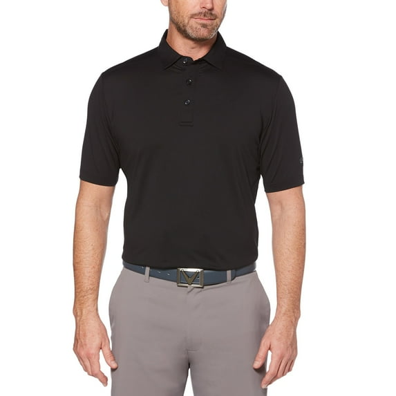 Opti-Dri Micro-Hex Solid Polo Caviar /Gray Logo XL