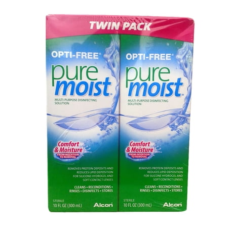 Opti-Free Pure Moist Multi-Purpose Disinfecting Solution, Twin Pack - 10 Oz, 2 Ea, 2 Pack
