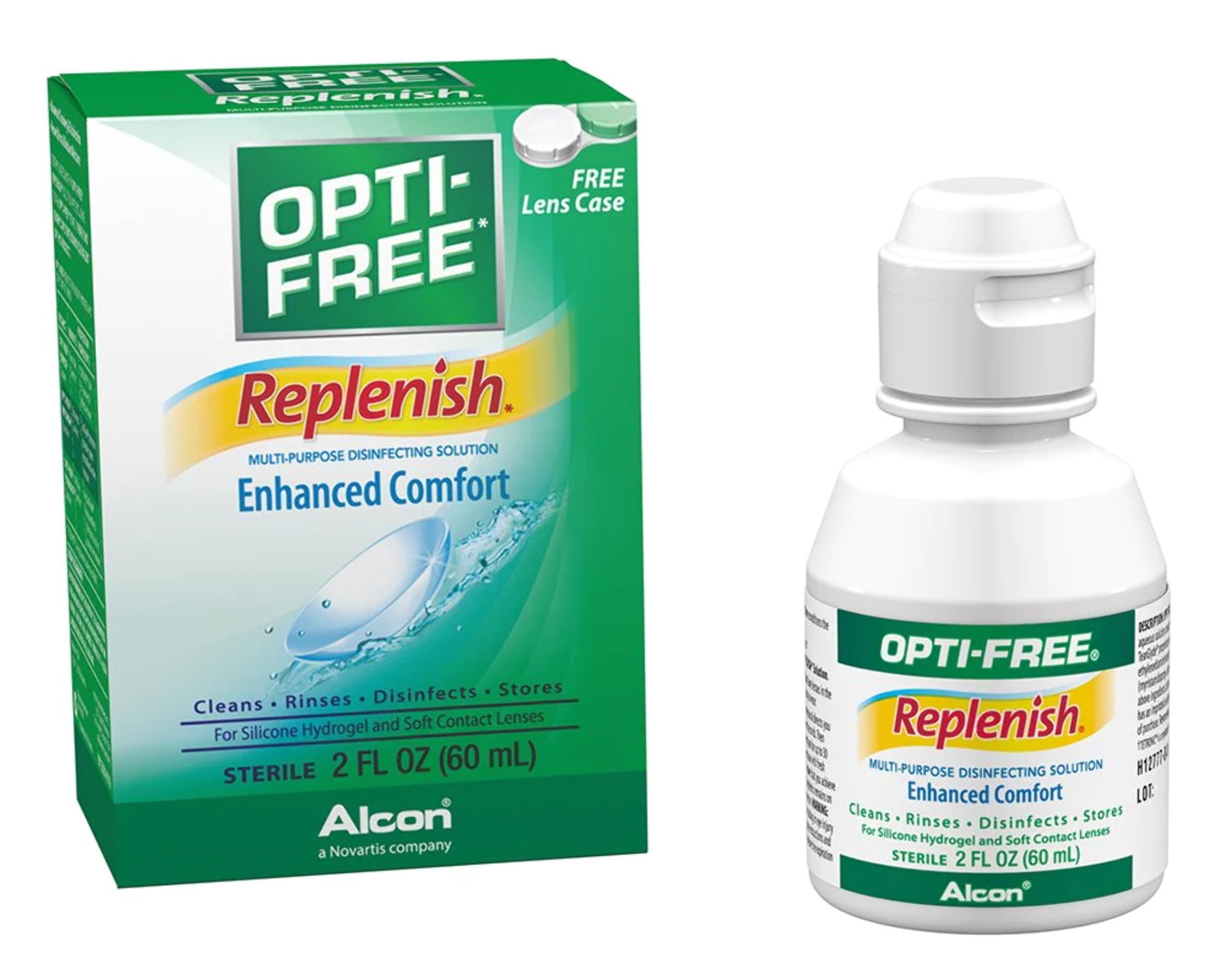 OptiFree RepleniSH Contact Lens Moisture MultiPurpose Disinfecting Solution, Travel Size 2 oz