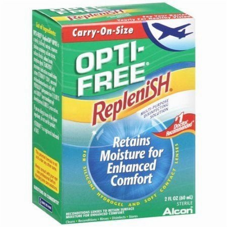 Opti-Free RepleniSH Multi Purpose Disinfecting Solution-2 oz, Carry On Size, 2 pack
