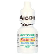 Opti-Free Replenish Contact Lens Rewetting Eye Drops for Dye Eyes, 0.33 oz