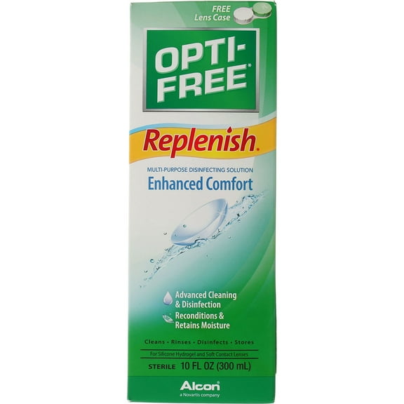 Opti-Free Replenish Solution For Contact Lenses - 10 Oz, 6 Pack
