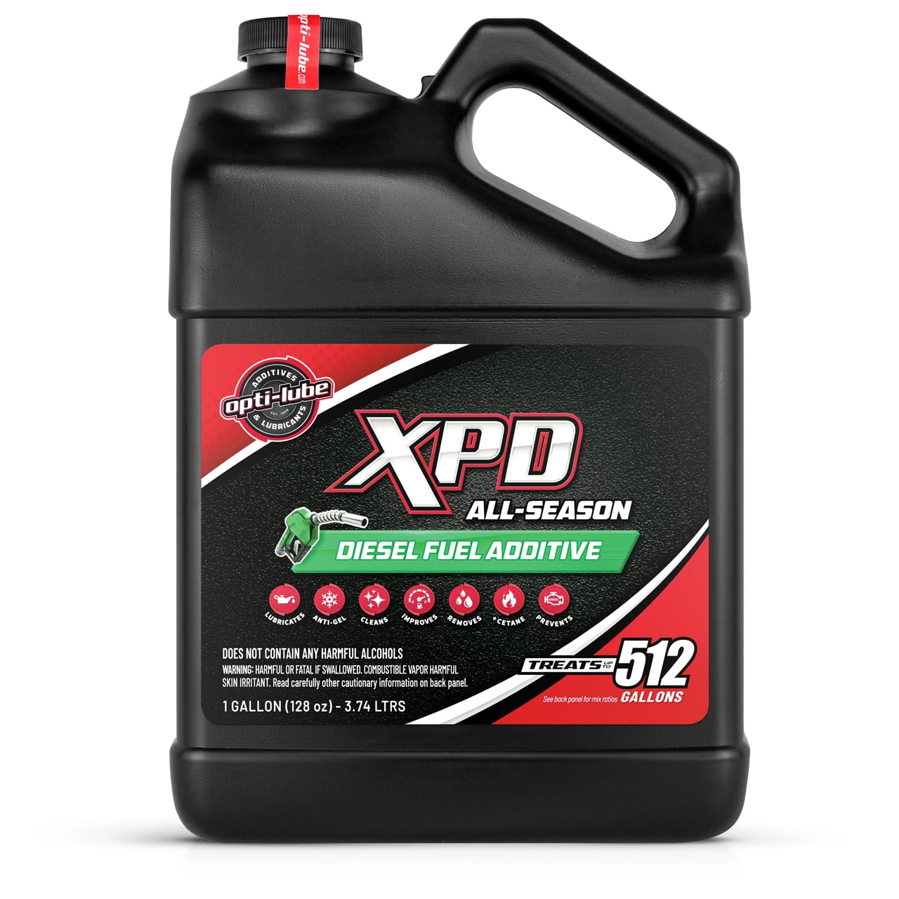Opti-Lube XPD Diesel Fuel Improver Automotive Additive Bottle, 1 Gallon (Treats 512 Gallons)