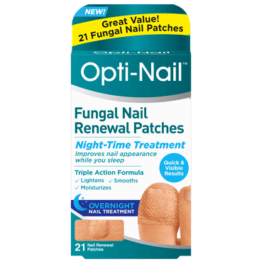 Opti-Nail Fungal Nail Renewal Patches, Night-Time Nail Treatment Improves Appearance While You Sleep, 21 Patches