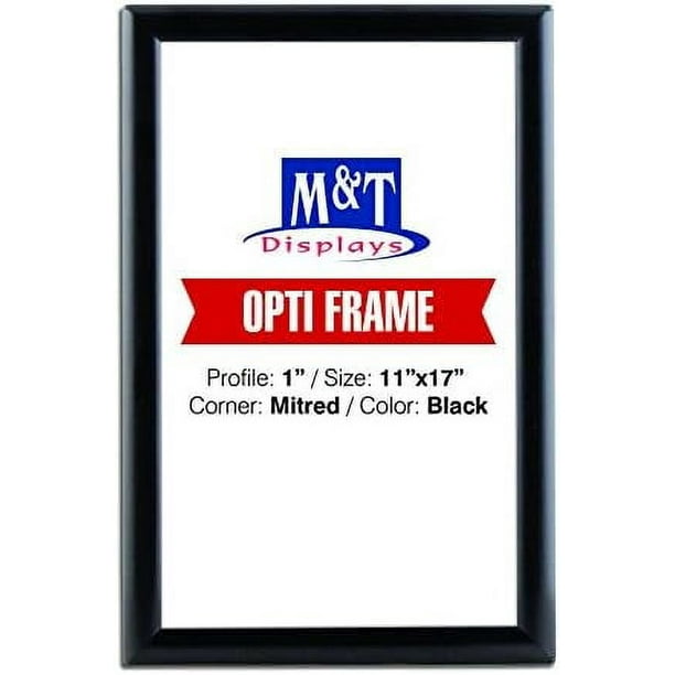 Opti Snap Frame 11X17 Inch Black 1 quot Aluminum Profile Front Loading Wall Opti Snap Frame 11X17 Inch Black 1 quot Aluminum Profile Front Loading Wall
