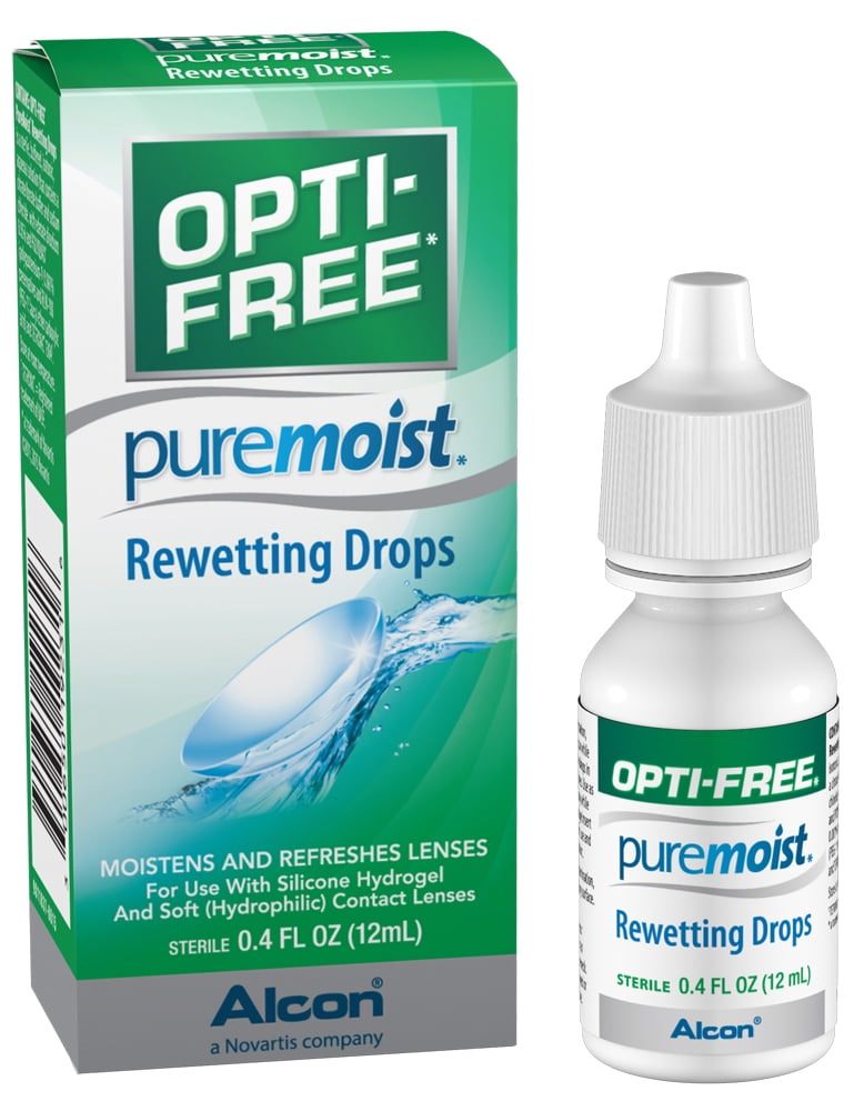 Opti-free Puremoist Rewetting Eye Drops for Contact Lenses, 0.4 fl. oz ...