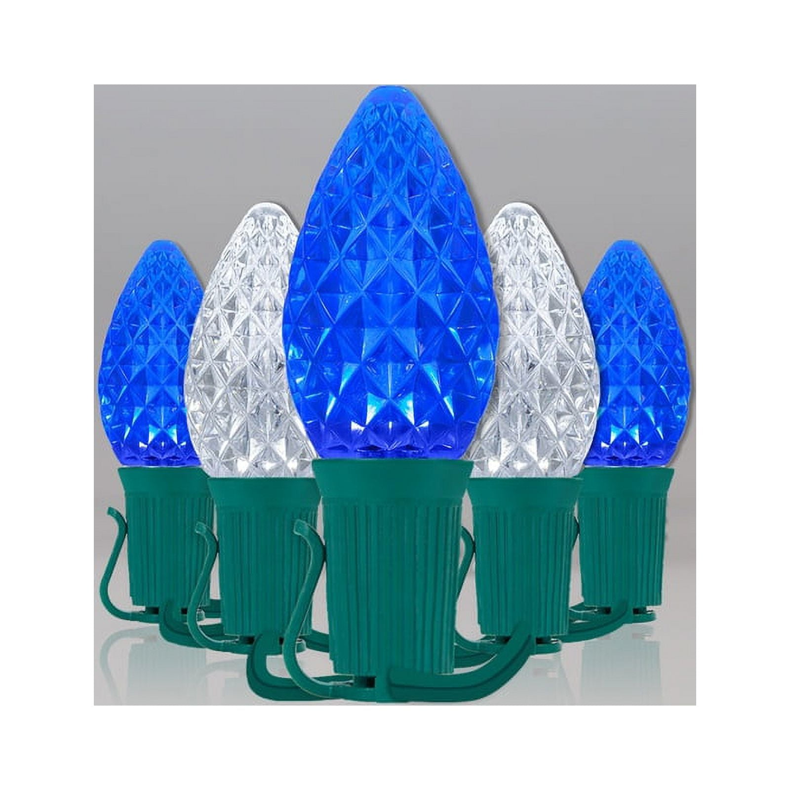 OptiCore C7 Blue and White Christmas Lights (Cool White), LED String