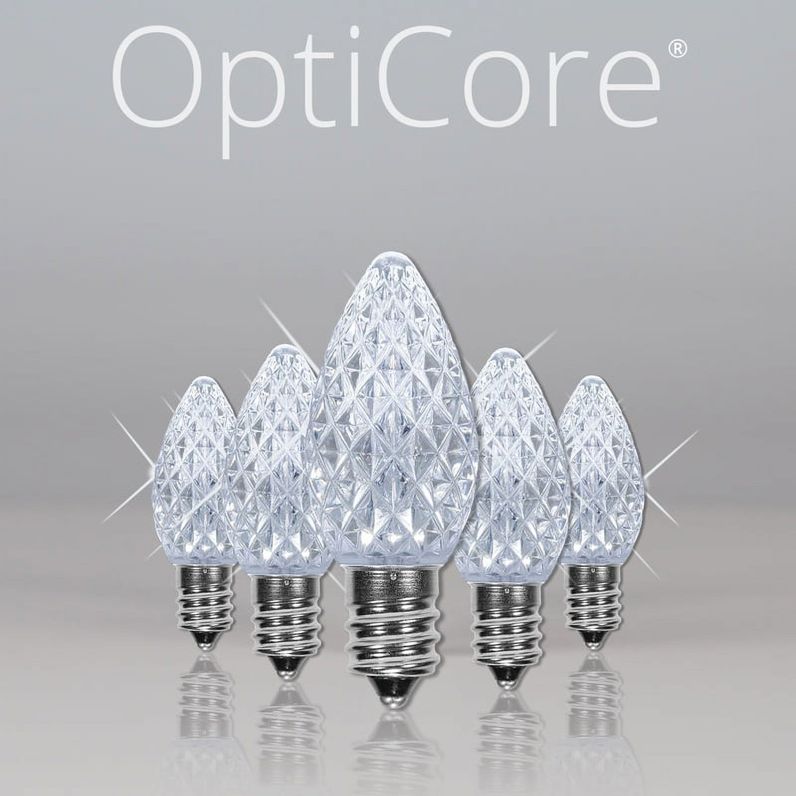 OptiCore C7 Shatterproof Cool White Twinkle LED Christmas Replacement