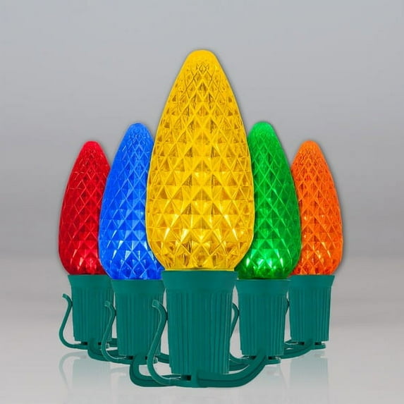 OptiCore C9 LED Multi Color Christmas Lights, String Lights with Shatterproof Christmas Bulbs, 50 Lights, 50'
