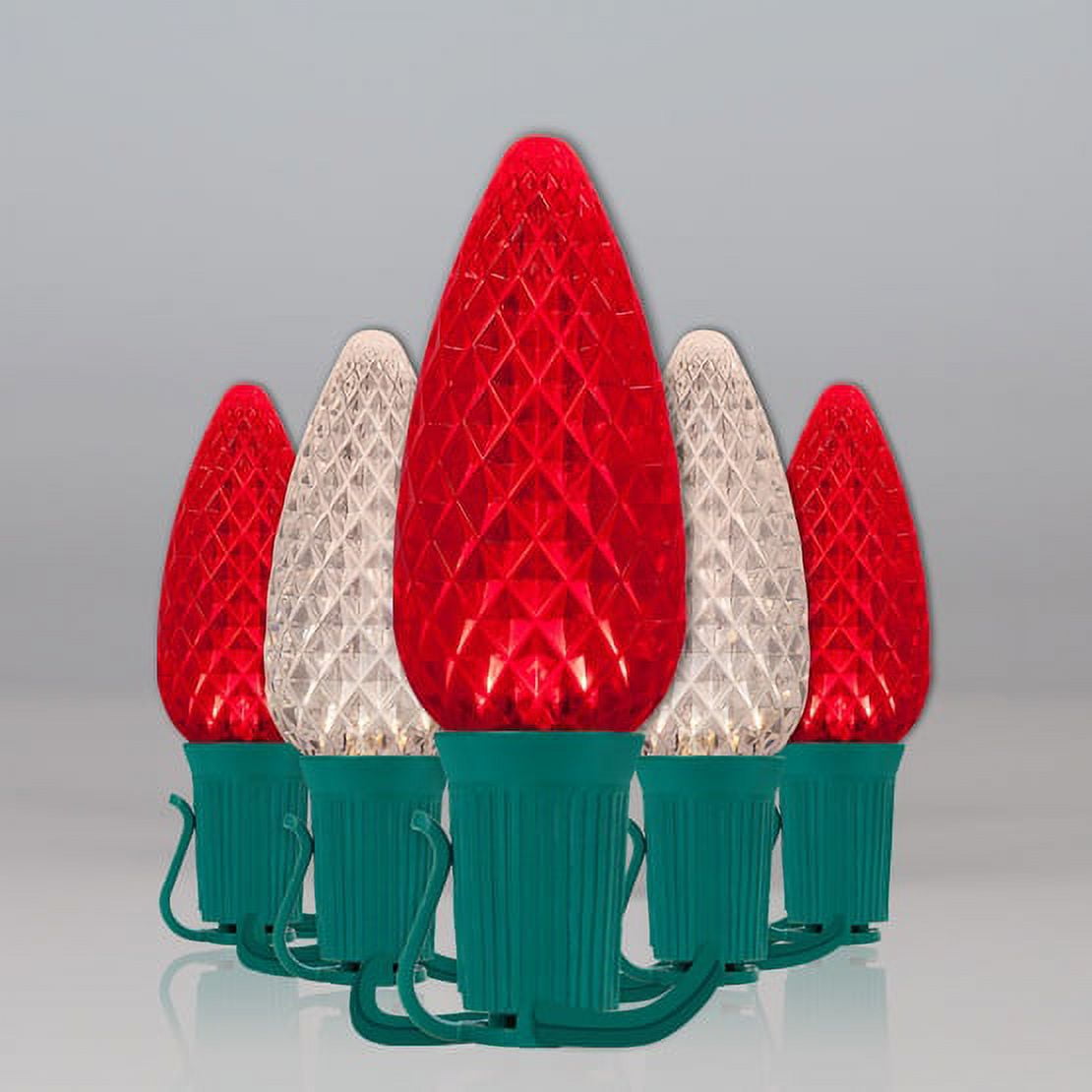 OptiCore C9 Red and White Christmas Lights (Warm White), LED String