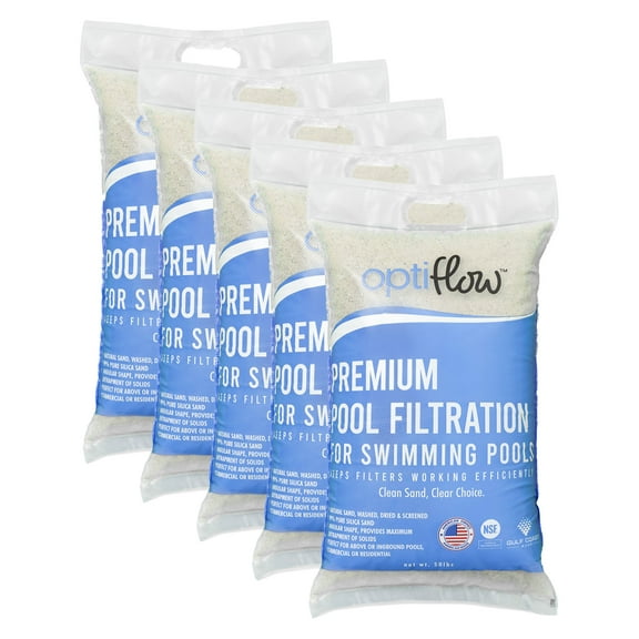OptiFlow 50-Pound Pool Filter Sand, Premium Filtration with Pure Silica Formula, 5 Pack