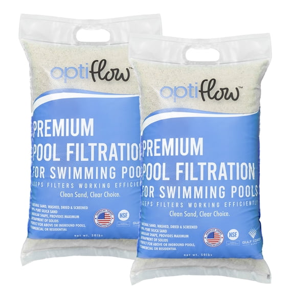 OptiFlow 50-Pound Pool Filter Sand, Premium Filtration with Pure Silica Formula, 2 Pack