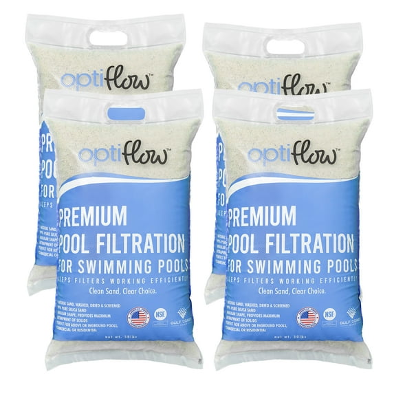 OptiFlow 50-Pound Pool Filter Sand, Premium Filtration with Pure Silica Formula, 4 Pack