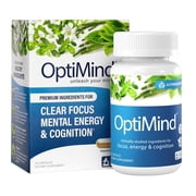 OptiMind Nootropic Brain Supplement for Memory, Focus & Energy   Mental Clarity, 32 Capsules