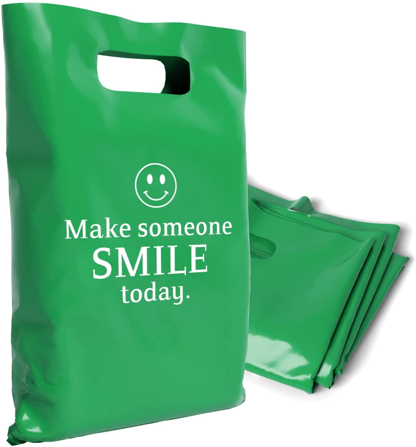 100 Clear LDPE Die Cut Handle Bags: Recyclable Retail Shopping Bags - View #11