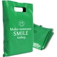thumbnail image 1 of OptiPak 12x15 Merchandise Bags - Plastic Bags with Handles - Package Bags Make Someone Smile Today Bulk Pack of 50 Green, 1 of 5