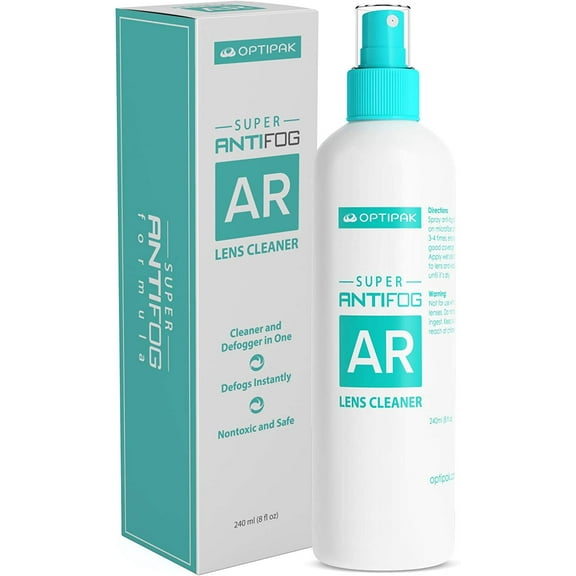 OptiPak Anti Fog Spray for Glasses - Eyeglass Lens Cleaner Spray 240ml/8oz