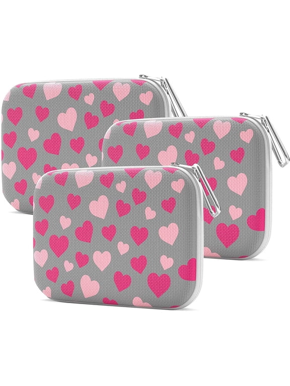 Face Mask Storage Case - Slim Mask Case Holder - Mask Container 3 Pack, Heart