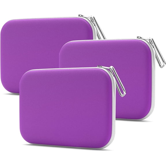 OptiPak Face Mask Storage Case - Slim Mask Case Holder - Mask Container 3 Pack, Purple
