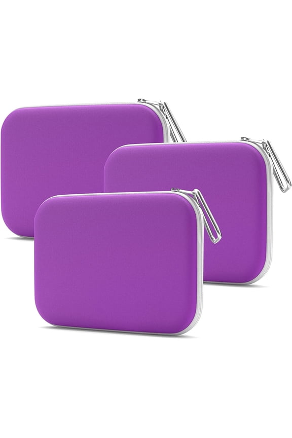 Face Mask Storage Case - Slim Mask Case Holder - Mask Container 3 Pack, Purple
